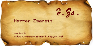 Harrer Zsanett névjegykártya